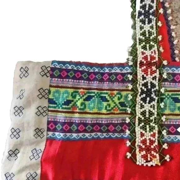 Tricia Fix/ Free People Multicolor Colorful Beaded Large Tote Bag - Picture 4 of 14